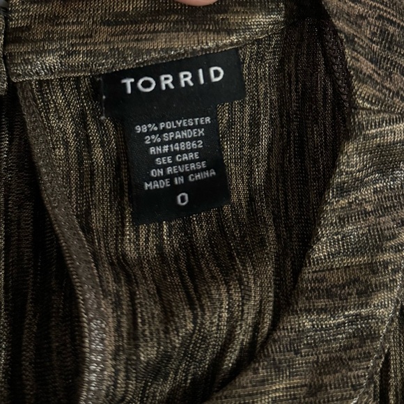 Torrid Pleated Metallic Knit High Neck Tank - Picture 8 of 8